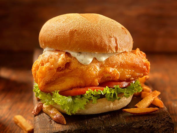 Fish burger assiette